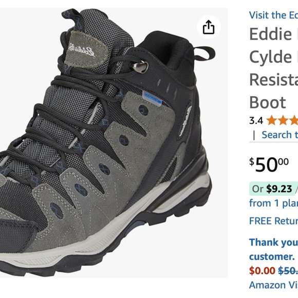 Mens Eddie Bauer hiking Boots SZ10 main image 4